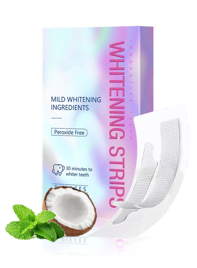 OUHOE Innovative Teeth Whitening Strips - Peroxide Free - Whitening Without The Harm - Deep Stains Removal - Whitening for Sensitive Teeth - 7 Pieces - Image 1