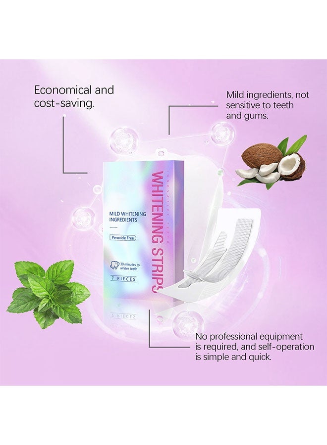 OUHOE Innovative Teeth Whitening Strips - Peroxide Free - Whitening Without The Harm - Deep Stains Removal - Whitening for Sensitive Teeth - 7 Pieces - Image 4