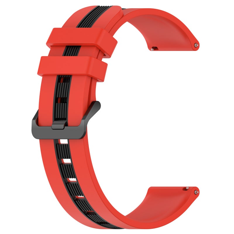 erorex For Samsung Gear S3 Frontier 22Mm Vertical Two-Color Silicone Watch Band(Red+Black) - Image 2