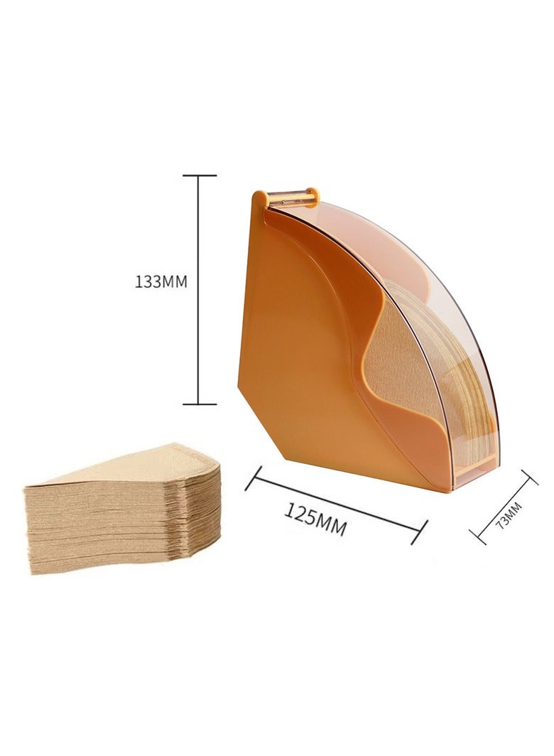 Betaoby Coffee Filter Holder, Coffee Filter Box with Dustproof Cover, Filter Paper Holder for Coffee Shop Home Storage Capacity of 100 Pcs Paper Filters, Orange, 18x17x10cm - Image 3