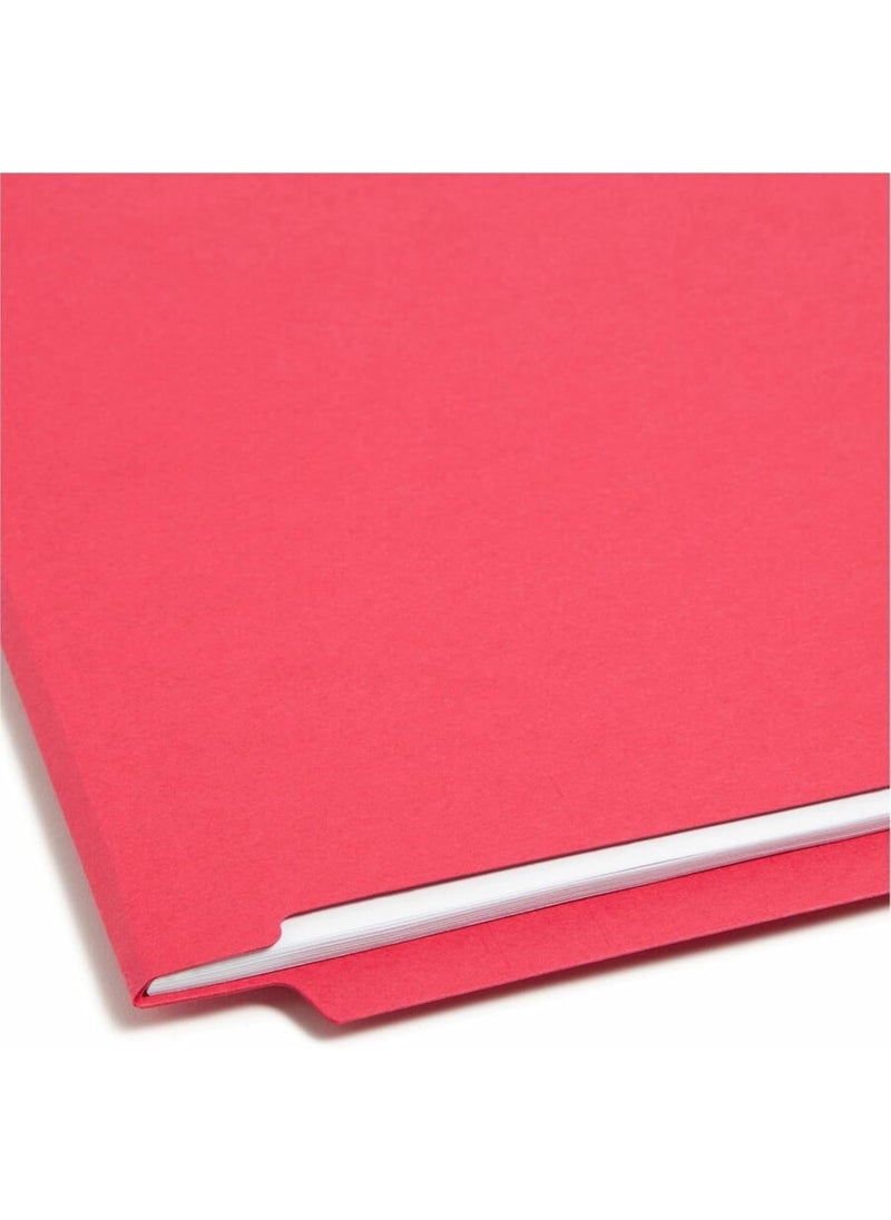 Smead Smead End Tab Fastener File Folder, Shelf-Master® Reinforced Straight-Cut Tab, 2 Fasteners, Letter Size, Red, 50 per Box (25740)  - Image 3