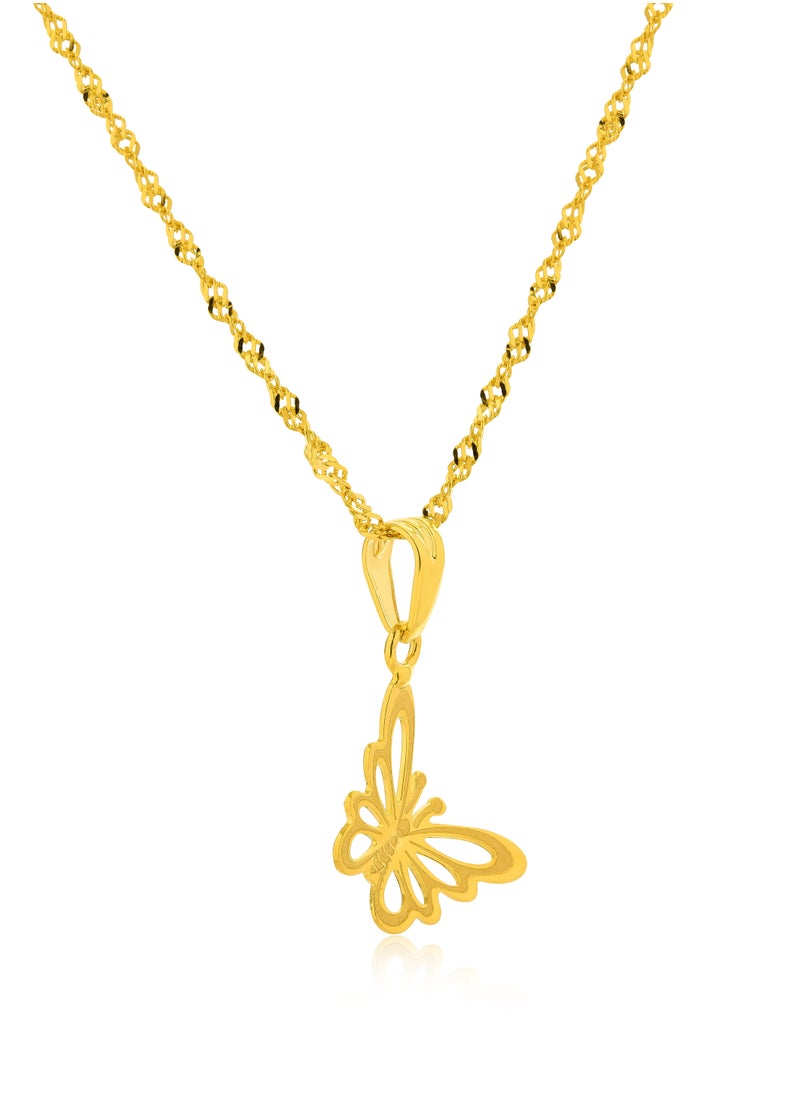 BAFLEH JEWELLERY Timeless Charm: 21K Gold Necklace with Butterfly Design  - Image 2