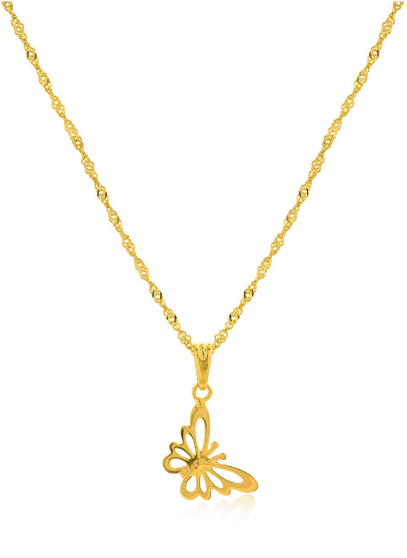 BAFLEH JEWELLERY Timeless Charm: 21K Gold Necklace with Butterfly Design  - Image 3