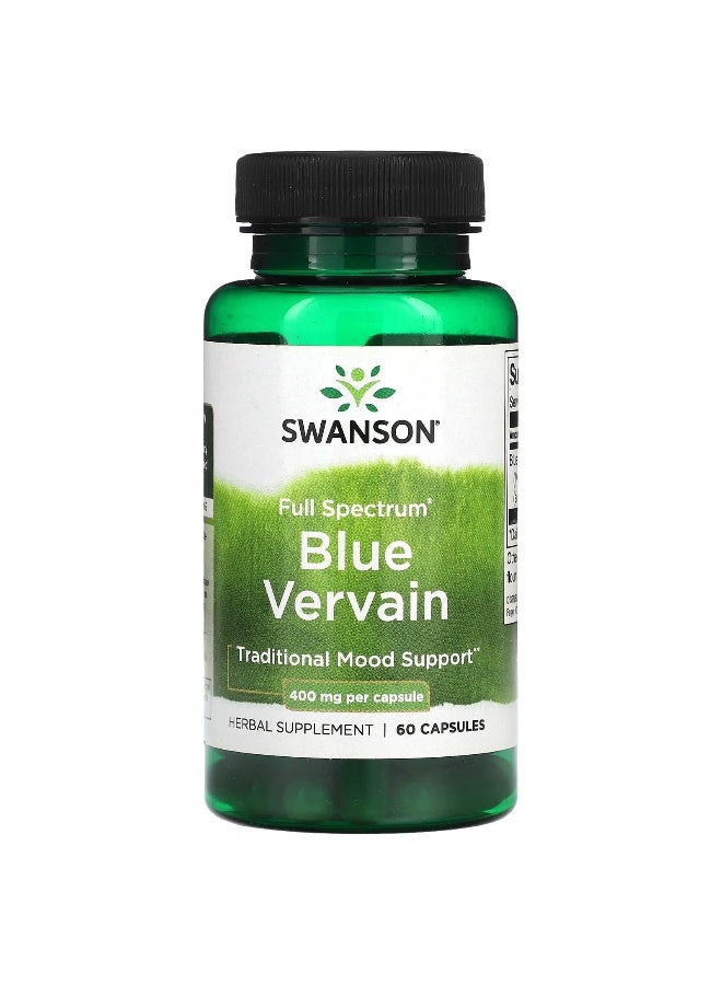 SWANSON Swanson, Full Spectrum Blue Vervain, 400 mg, 60 Capsules  - Image 1