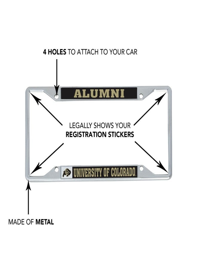 Desert Cactus University of Colorado Car Accessories CU Buffaloes Metal License Plate Frame for Front or Rear of Car (Alumni Black) - Image 5