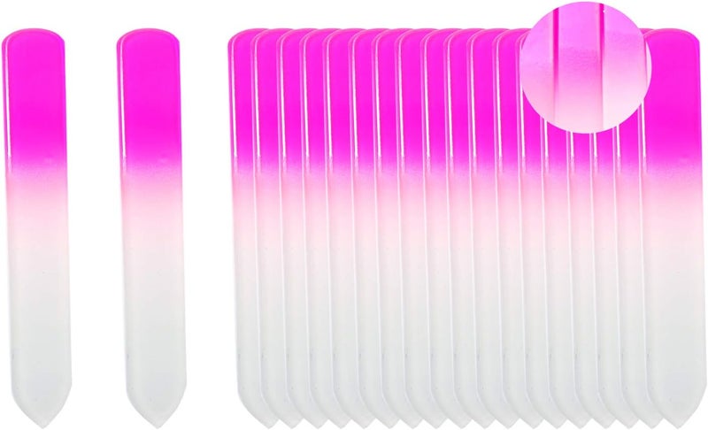 SIUSIO 20PK 3.5 inch Professional Czech Short Crystal Glass Baby Nail Files Buffer Mini Manicure Kit Set Gradient Rainbow Color for Nail Polishing - The Best Emory Boards for Fingernail & Toenail Care
