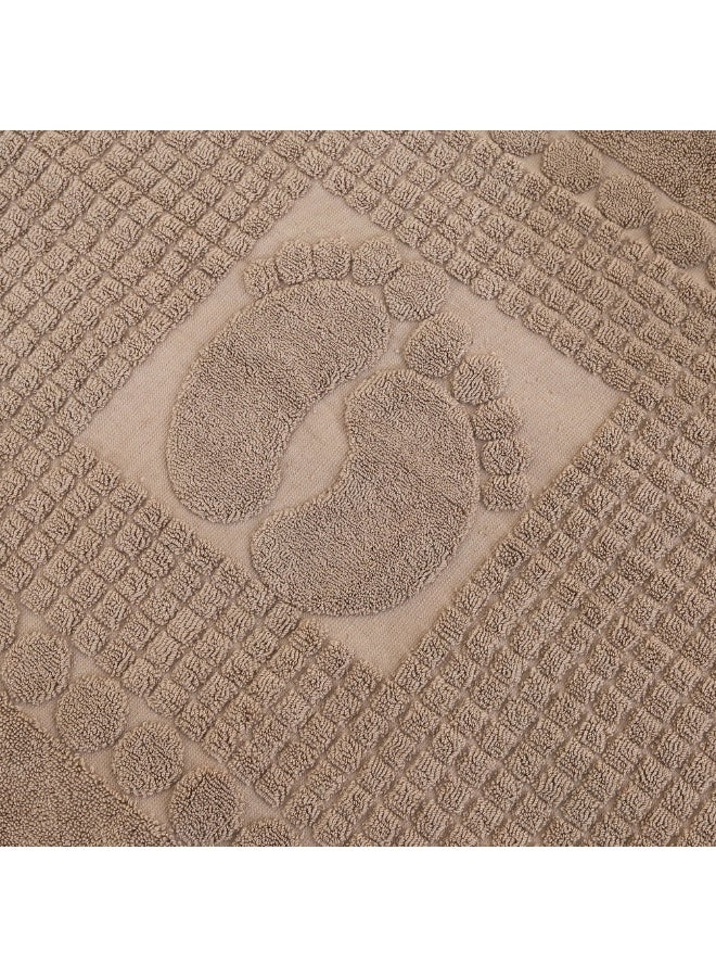 Relax Bath Mat Made from 100% Premium Cotton – Ultra Soft & Highly Absorbent, Fast Quick-Dry Performance, Elegant Woven Design, Cafe Color, Large Size 51 × 93 cm - Image 2