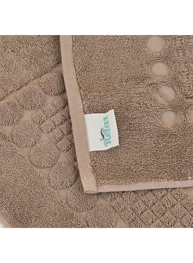 Relax Bath Mat Made from 100% Premium Cotton – Ultra Soft & Highly Absorbent, Fast Quick-Dry Performance, Elegant Woven Design, Cafe Color, Large Size 51 × 93 cm - Image 3