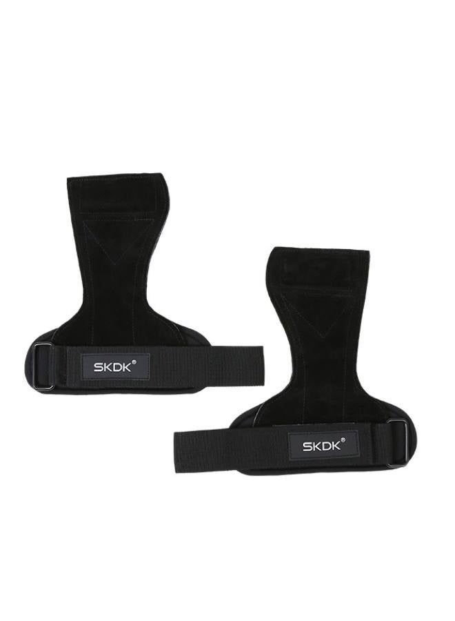 SKDK 2 Pcs Wrist Straps for Weightlifting,Double Layer Leather Weightlifting Wrist Strap for Deadlift and Powerlifting, Adjustable Padded Gym Workout Lifting Wrist Gym Lifting Straps Black - Image 4