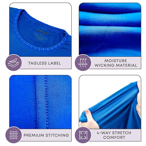 Rocky thermal underwear women long johns womens thermals top bottom set fleece lined under wear clothes base layer thermals (Small, Blue, Standard Weight (185 GSM) - Image 3