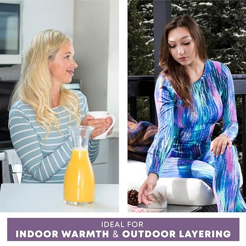 Rocky thermal underwear women long johns womens thermals top bottom set fleece lined under wear clothes base layer thermals (Small, Blue, Standard Weight (185 GSM) - Image 4