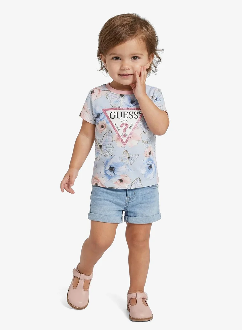 جس تيشيرت أطفال برقبة دائرية برسومات