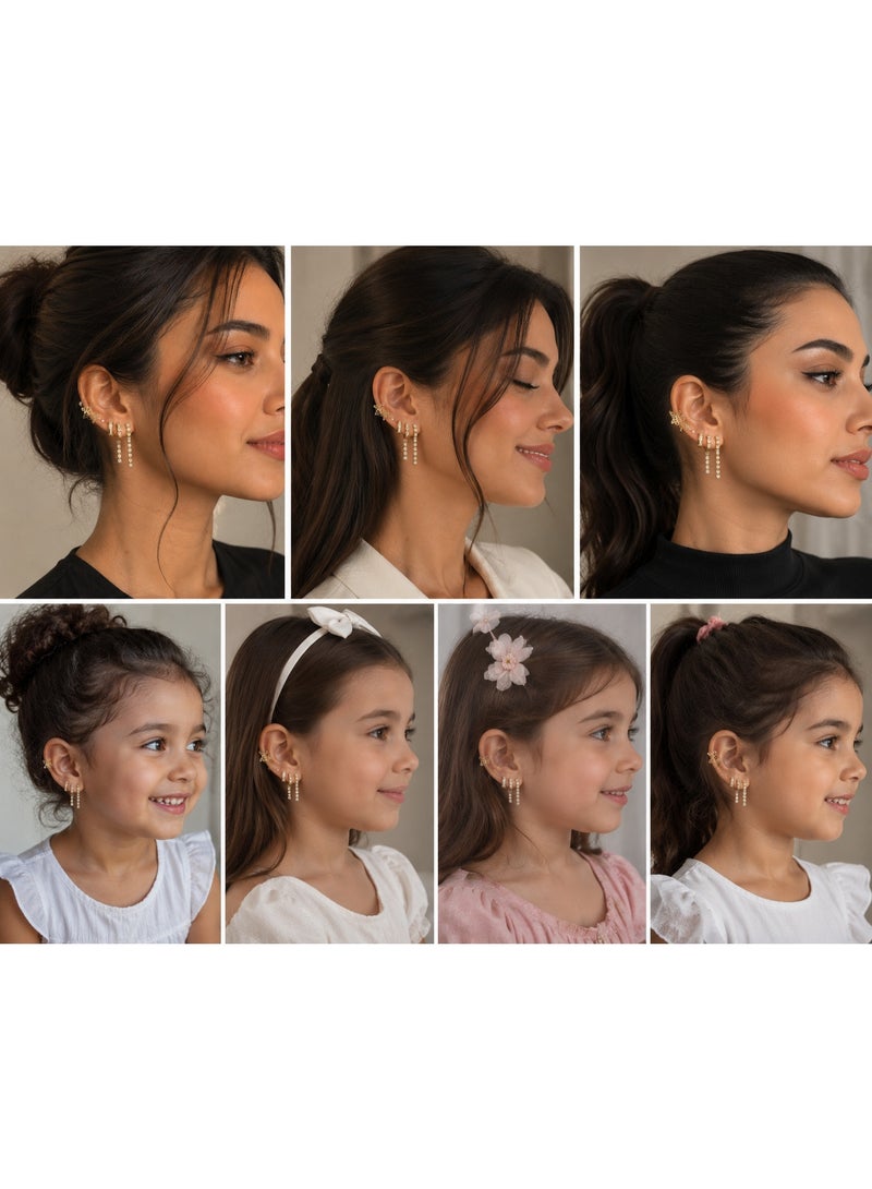 Shein Gold-Plated Stainless Steel Earrings Set for Women, Girls & Kids – Elegant Lightweight Crystal Design - Image 2