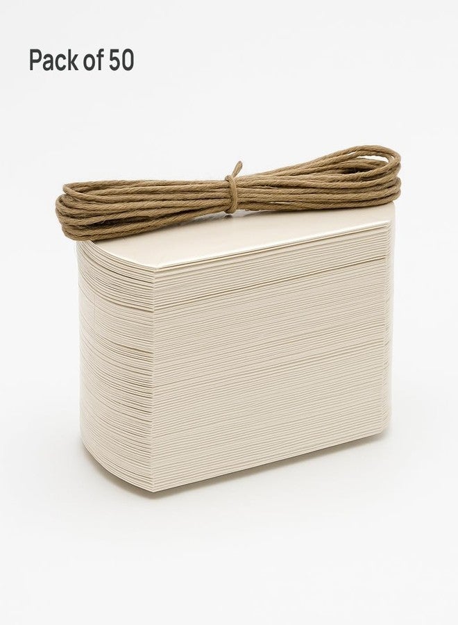 mudrit Pillow Paper Boxes - Set of 50 with Jute Twine | Decorative Folding Paper Gift Boxes for Gifting Chocolates, Dryfruits, and Candies | Size 5.5" x 3.5" (White) - Image 2