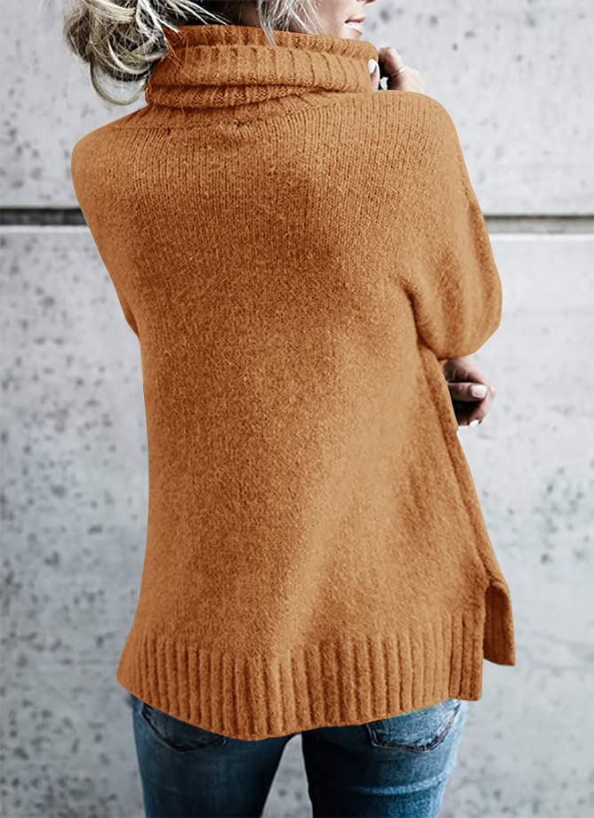 FISACE Womens Oversized Turtleneck Pullover Sweater Cable Knit Long Sleeve Sweater Tops - Image 4