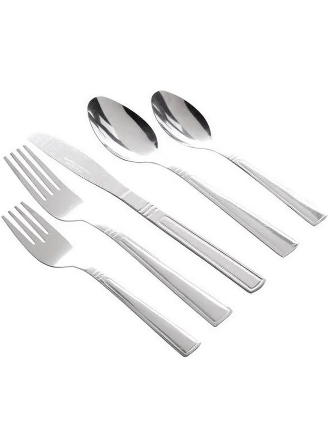 GIBSON 24-Piece Sefton Dishwasher Safe Stainless Steel Flatware Set Silver 28.58 x 5.08 x 24.77 cm 83691.24