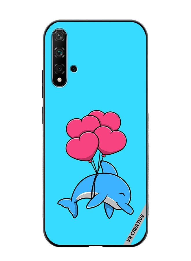 VR CREATIVE Protective Case Cover For Huawei Nova 5T Cute Dolphin Design Multicolour - Image 1