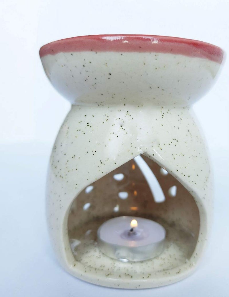 Mkd2 Rise Mkd2 Rise Ceramic Aroma Oil Diffuser Burner Lamp for Room Fragrance Top Red  - Image 1