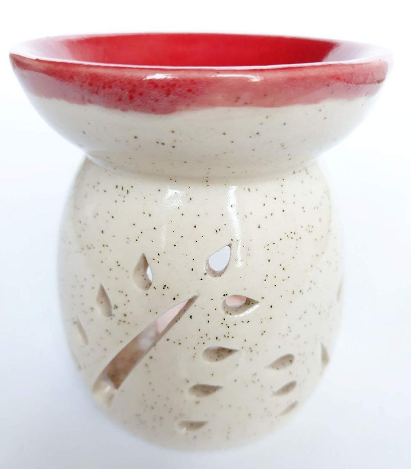 Mkd2 Rise Mkd2 Rise Ceramic Aroma Oil Diffuser Burner Lamp for Room Fragrance Top Red  - Image 2