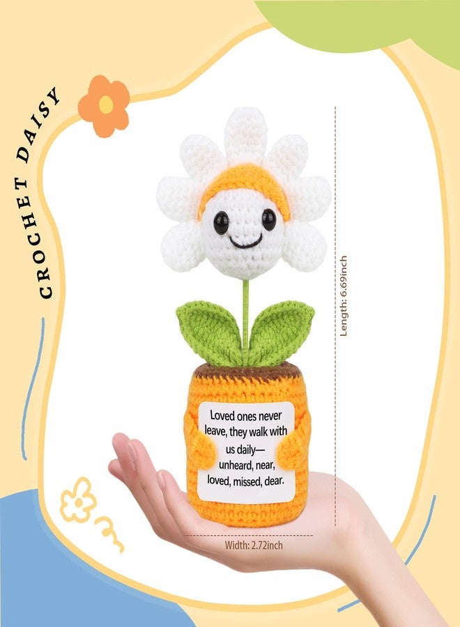 Sizobi Memorial Gifts, Sympathy Gifts for Loss of Loved One, Remembrance Bereavement Grief Gift, Condolence Sympathy Sentimental Gift for Mom Dad, Father Mother Friends,Emotional Support Crochet Daisy - Image 5