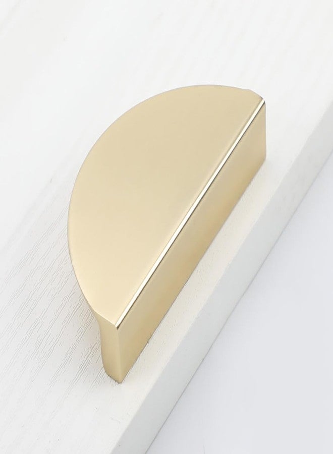 ESreake Half Moon Cabinet Pulls Handles,10 Pack 2.52" Hole Spacing Semicircle Drawer Pulls, Finger Pulls Edge Pulls Handles for Kitchen Cabinets with 3 Kinds Screws (10 Pack, Gold) - Image 3