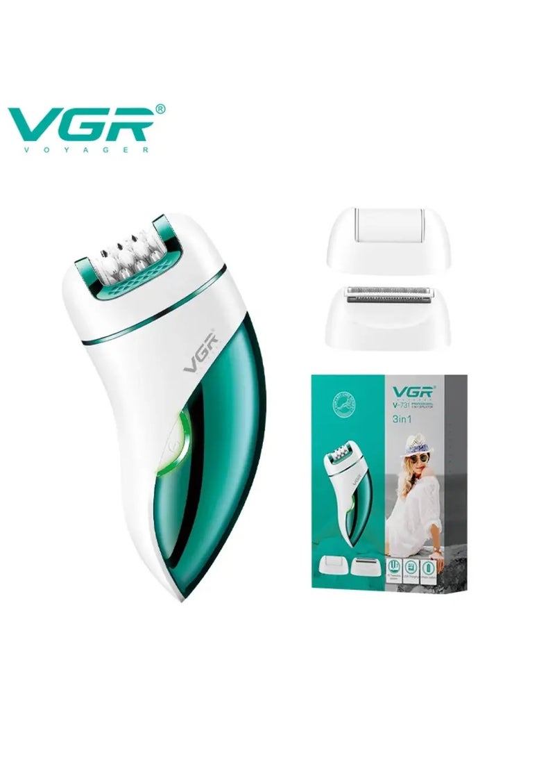 VGR V-731 3 in 1 Hair Removal Machine Cleansing Razor Electric Professional Epilator Multicolor - Image 1