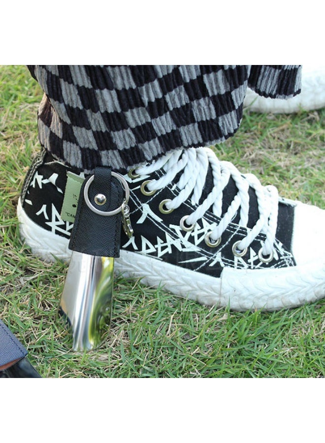 Metal Shoe Horn 5 Inch, Travel Mini Stainless Steel with Leather Handle & Key Chain, Portable Shoe Helper for Kids, Women, Men - Image 4