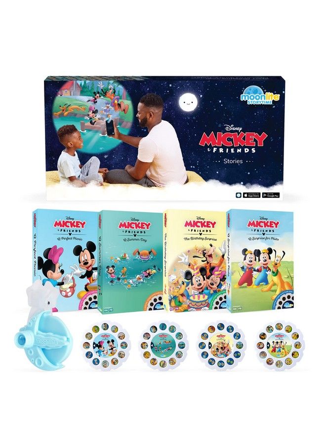 Moonlite Storytime Mini Projector With 4 Mickey Mouse And Friends Stories A Magical Way To Read Together Digital Storybooks Fun Sound Effects Learning Gifts For Kids Ages 1 And Up - Image 1