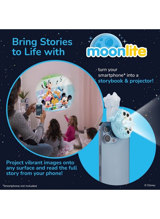 Moonlite Storytime Mini Projector With 4 Mickey Mouse And Friends Stories A Magical Way To Read Together Digital Storybooks Fun Sound Effects Learning Gifts For Kids Ages 1 And Up - Image 3
