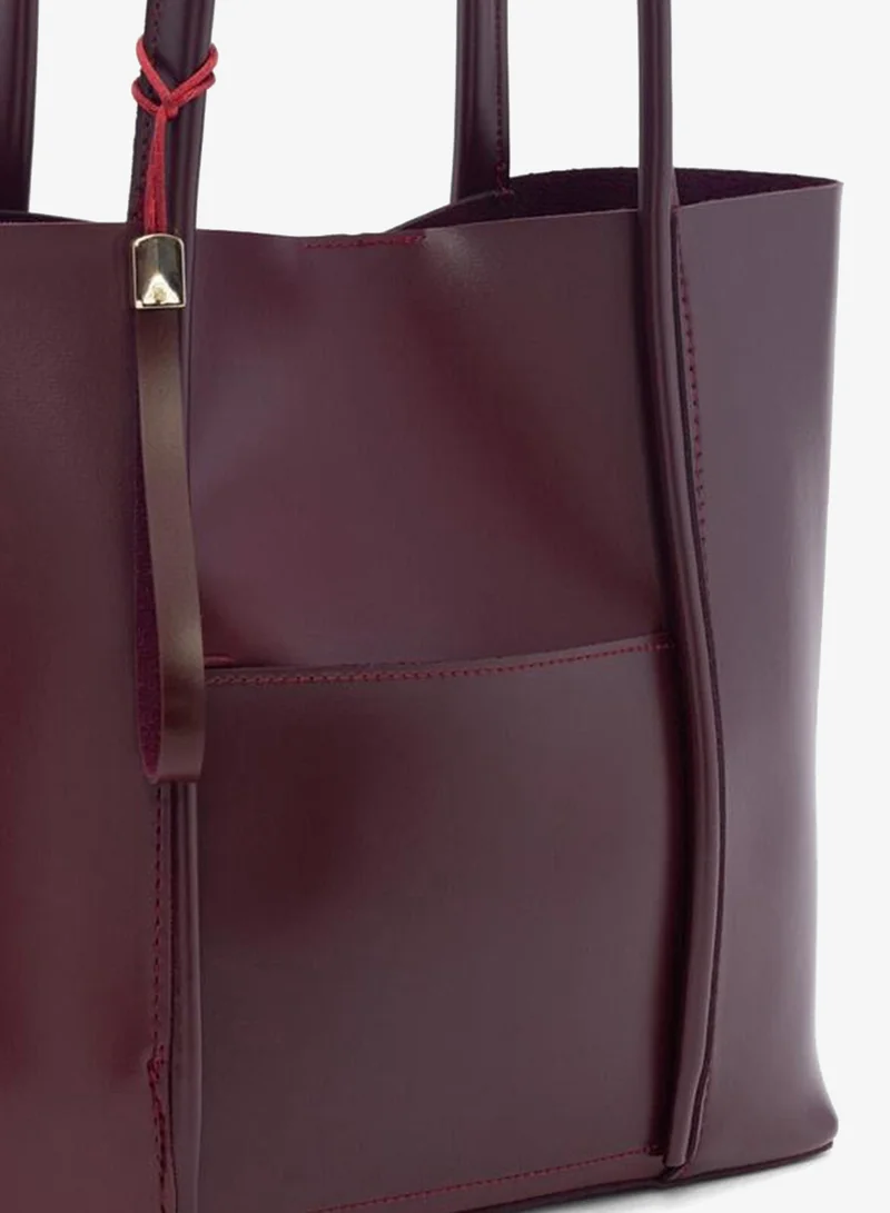 Shule Bags  Pebbled Shoulder Bag Burgundy. for Women | Best Price UAE