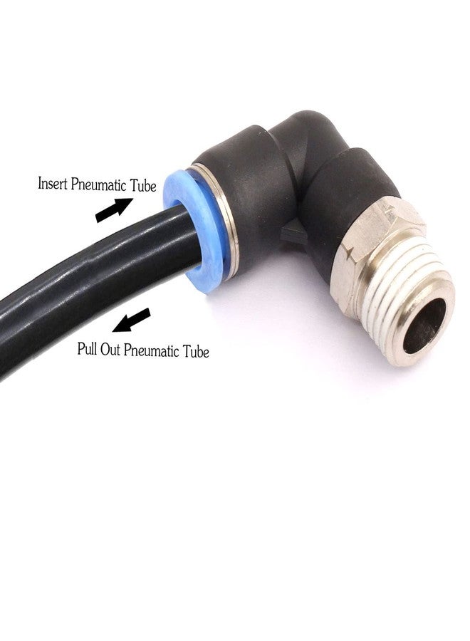 CEKER 1/4 Elbow Male Airlines Push Fittings 90 Degree Push to Connect Fittings Air Fittings, PL 8MM Tubing Od x 1/4" Npt Thread Pneumatic Push In Connectors Quick Connect Tube Fittings 2Packs - Image 4