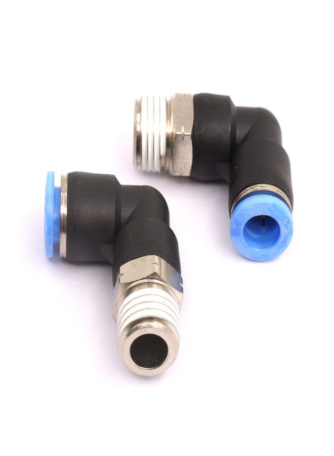 CEKER 1/4 Elbow Male Airlines Push Fittings 90 Degree Push to Connect Fittings Air Fittings, PL 8MM Tubing Od x 1/4" Npt Thread Pneumatic Push In Connectors Quick Connect Tube Fittings 2Packs - Image 5