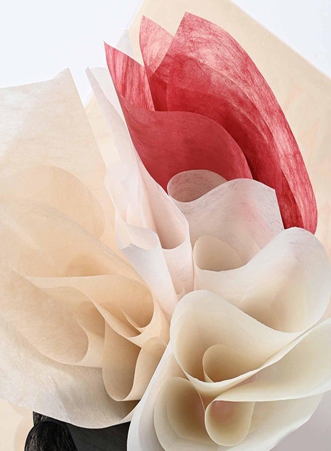 FAYADA 40 Sheet Korean Cotton Non-Woven Waterproof Flower Wrapping Paper, Withdrawable Lining, 17.7 x 22.8 Inch/pcs Floral Tissue Paper for flower bouquets Florist Supplies, Gift Packaging (White) - Image 4