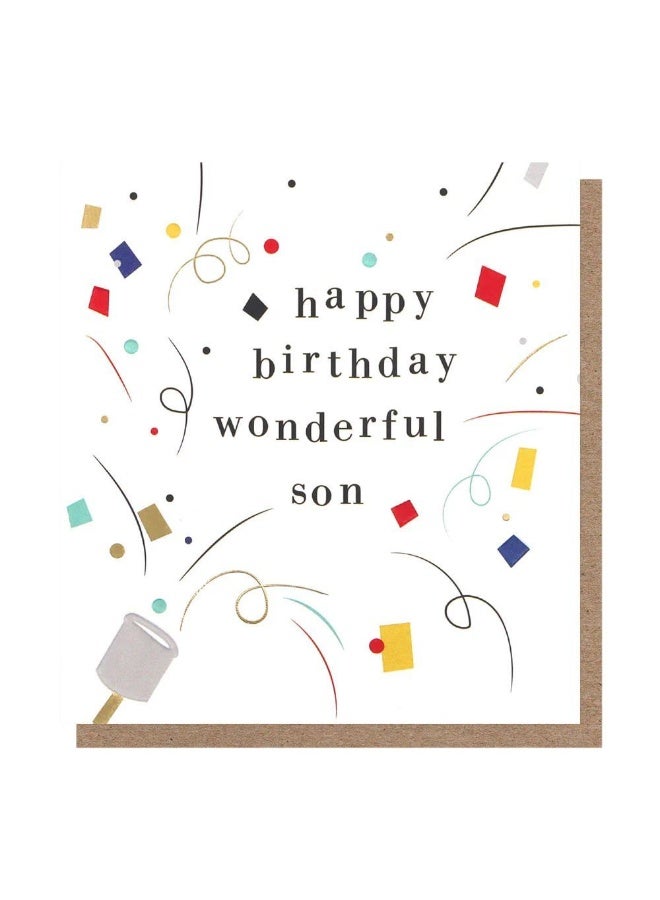Bits & Bobs Happy Birthday Wonderful Son Greeting Card (14 X 14.6 Cm)