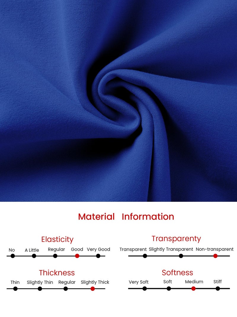 Hobemty Women's Knee Length Pencil Dress Cap Sleeve Belted Wear to Work Sheath Dresses Small Royal Blue - Image 5