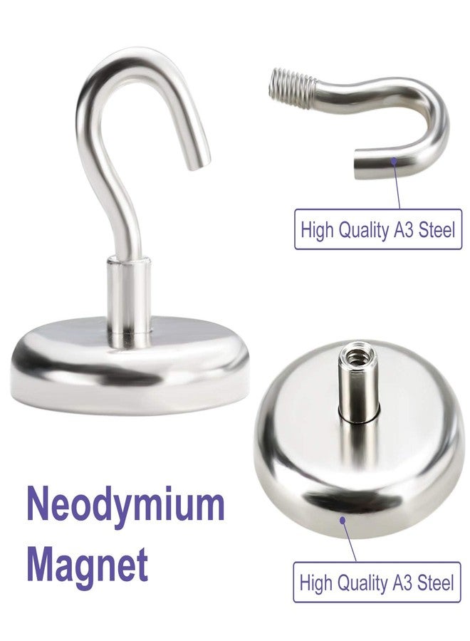 E BAVITE BAVITE Heavy Duty Magnetic Hooks, Strong Neodymium Magnet Hook for Home, Kitchen, Workplace, Office and Garage, Hold up to 100 Pounds - 8pack - Image 2