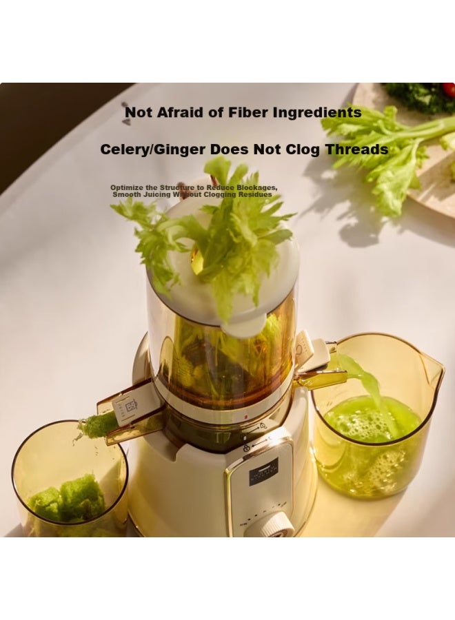 وورلد كيتشن World Kitchen Corning عصارة أصلية كهربائية منزلية أوتوماتيكية بالكامل طحن بطيء عصارة فواكه وخضروات فصل اللب عصارة كبيرة القطر سهلة التفكيك والتنظيف 【nat - Image 5