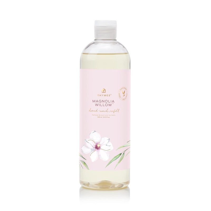 Thymes Hand Wash Refill  Lightly Scented Liquid Hand Soap for Bathroom and Kitchen Refill  Moisturizing Formula with Natural Ingredients Magnolia Willow 245 fl oz