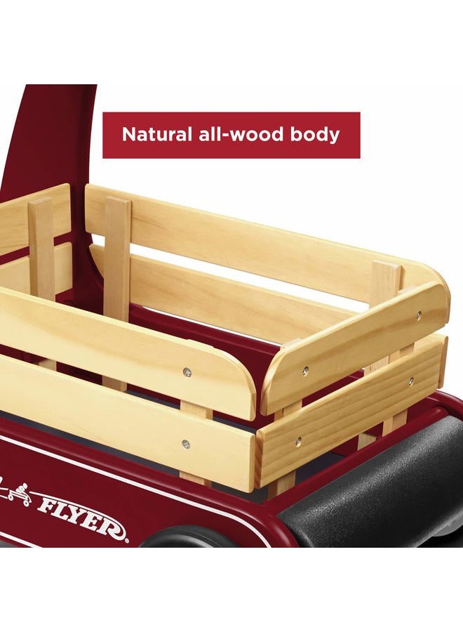 Radio Flyer Classic Walker Wagon – Wooden Baby Walker for Toddlers, Helps Build Confidence While Standing & Walking, Push Toy for Ages 1–4, Red - Image 5