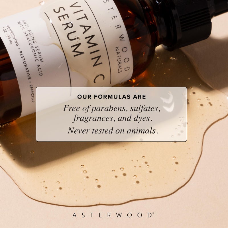 Asterwood Vitamin C Face Serum - with Hyaluronic Acid - Smoothing, Hydrating, Stimulates Collagen Production - Fragrance-Free - 8 Fl Oz - Image 5