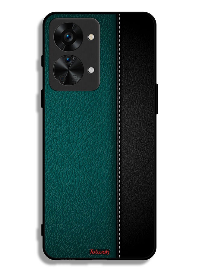 Tolwak غطاء حماية جلدي بنمط هندسي لهاتف OnePlus Nord 2T 5G - Image 2