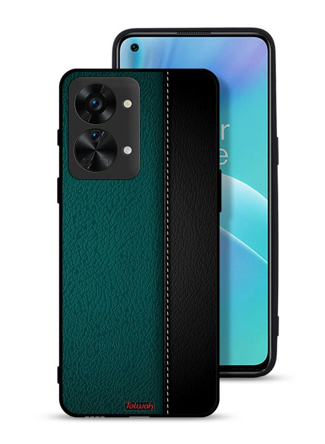Tolwak غطاء حماية جلدي بنمط هندسي لهاتف OnePlus Nord 2T 5G - Image 1