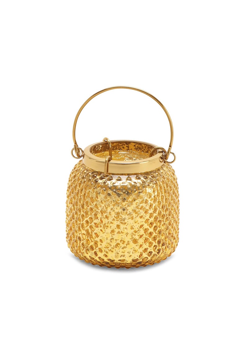 PURE HOME + LIVING Pure Home Living Dotted Glass Tea Light Holder Gold  - Image 5