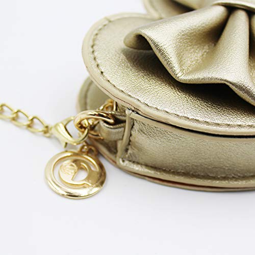 ZGMYC Cute Heart-shaped Crossbody Purse Bowknot Shoulder Bag Satchel for Little Girls (Golden) - Image 5