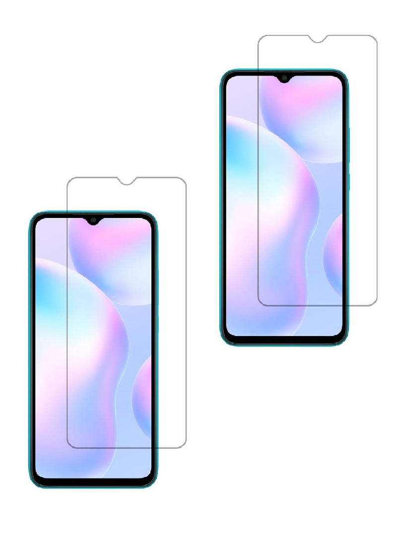 Super 2 Pieces Tempered Glass Screen Protector Clear Designed For Xiaomi Redmi 9A Full Screen Coverage And Bubble Free - Image 1