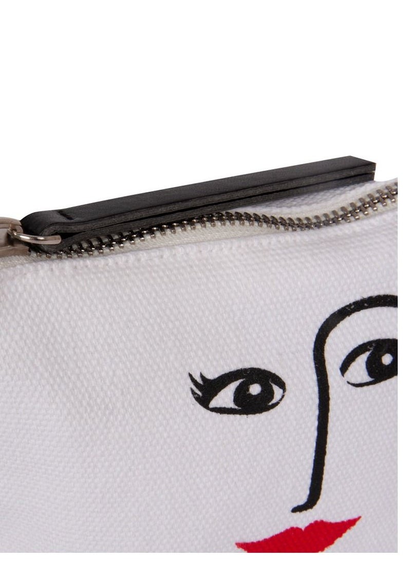 بيج ديزاين كيس مكياج قماش بوليستر 20x15 سم لون ابيض - Image 5