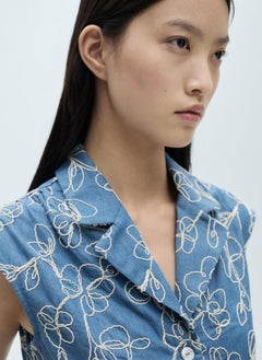 MANGO Denim Overalls With Embroidered Playsuit  - Image 3