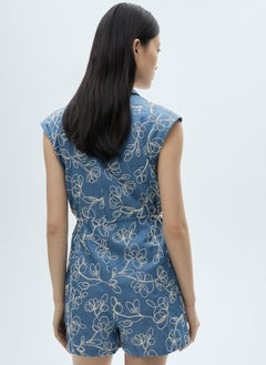 MANGO Denim Overalls With Embroidered Playsuit  - Image 2