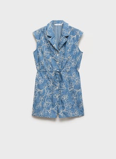 MANGO Denim Overalls With Embroidered Playsuit  - Image 5