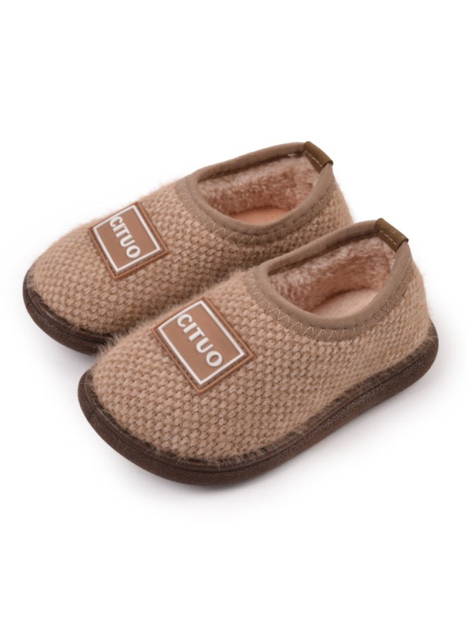 Children's Cotton Slippers For Toddlers, Indoor Use In Autumn And Winter, Non-slip Soft Sole, Boys And Girls, Baby Plush Cotton Shoes, Children's Style